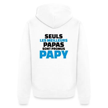 seuls les meilleurs papas sont promus papy - Veste à capuche bio Premium Unisexe - blanc - Dos - Thijin (182cm)