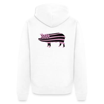 BRETAGNE - BZH - COCHON - Veste à capuche bio Premium Unisexe - blanc - Dos - Thijin (182cm)