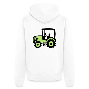 tracto - Veste à capuche bio Premium Unisexe - blanc - Dos - Thijin (182cm)