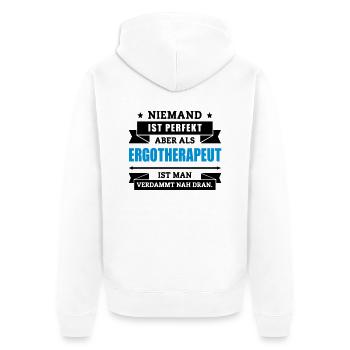 Funshirt Ergotherapeut - Unisex Premium Bio Zip Hoodie - Weiß - Hinten - Thijin (182cm)