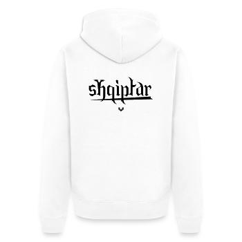 shqiptar_albaspirit - Unisex Premium Bio Zip Hoodie - Weiß - Hinten - Thijin (182cm)