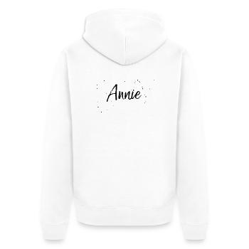Annie - Unisex Premium Bio Zip Hoodie - Weiß - Hinten - Thijin (182cm)