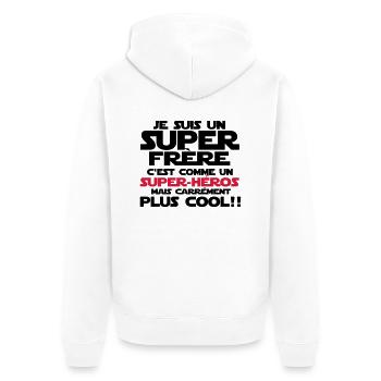 c'est comme un super-héroS(frère) - Veste à capuche bio Premium Unisexe - blanc - Dos - Thijin (182cm)
