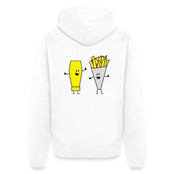 mayonnaise french fries - Unisex Premium Bio Zip Hoodie - Weiß - Hinten - Thijin (182cm)