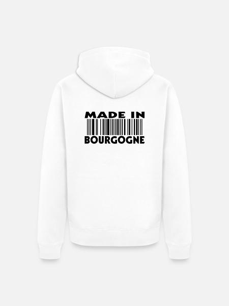 made in Burgundy (1c) - Unisex Premium Organic Zip Hoodie - white