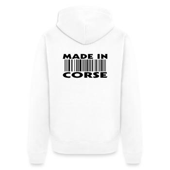 made in CORSE (1c) - Veste à capuche bio Premium Unisexe - blanc - Dos - Thijin (182cm)
