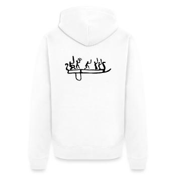 Wikinger - Unisex Premium Bio Zip Hoodie - Weiß - Hinten - Thijin (182cm)
