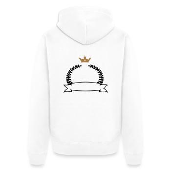 Couronne de laurier avec la bannière et la - Veste à capuche bio Premium Unisexe - blanc - Dos - Thijin (182cm)
