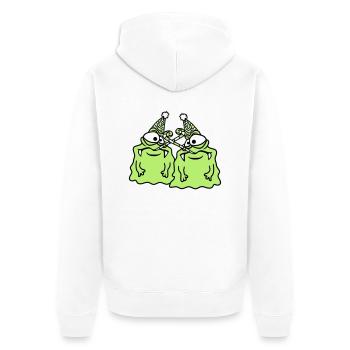 2 amis équipe couple anniversaire seul solitaire deuil - Veste à capuche bio Premium Unisexe - blanc - Dos - Thijin (182cm)