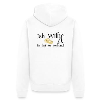 Je veux - Veste à capuche bio Premium Unisexe - blanc - Dos - Thijin (182cm)