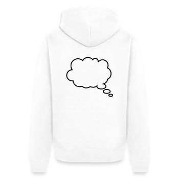 gedankenblase__f1 - Veste à capuche bio Premium Unisexe - blanc - Dos - Thijin (182cm)