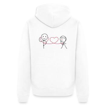 Together Forever (LOVE) - Unisex Premium Bio Zip Hoodie - Weiß - Hinten - Thijin (182cm)