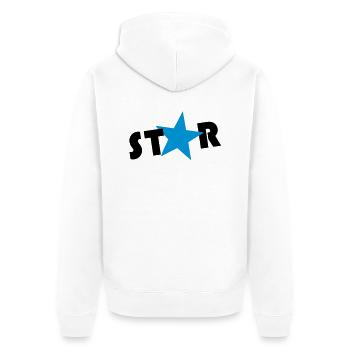 star - Unisex Premium Bio Zip Hoodie - Weiß - Hinten - Thijin (182cm)