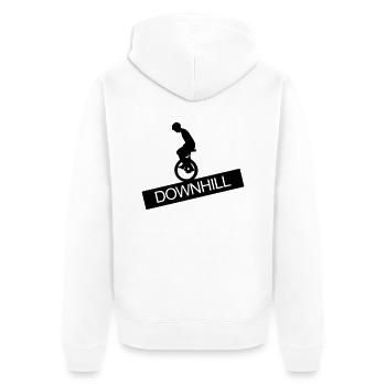 Unicycle, Downhill, A, wheel, unicycle rider,bike - Unisex Premium Organic Zip Hoodie - white - Back - Thijin (182cm)