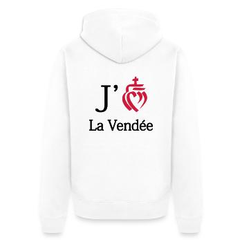 j'aime la Vendée - Veste à capuche bio Premium Unisexe - blanc - Dos - Thijin (182cm)