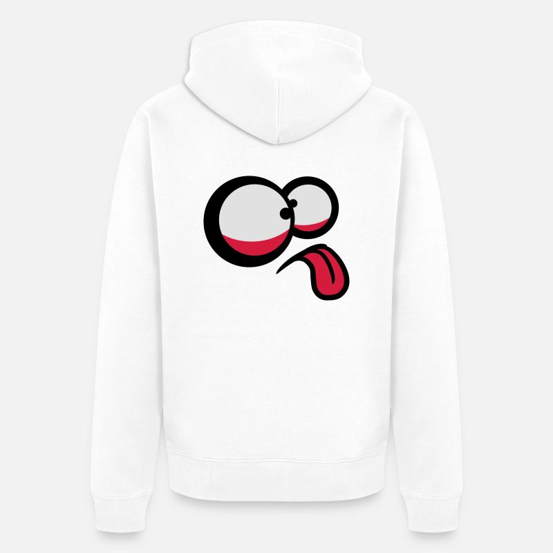 Crazy Comic Face - Veste à capuche bio Premium Unisexe - blanc
