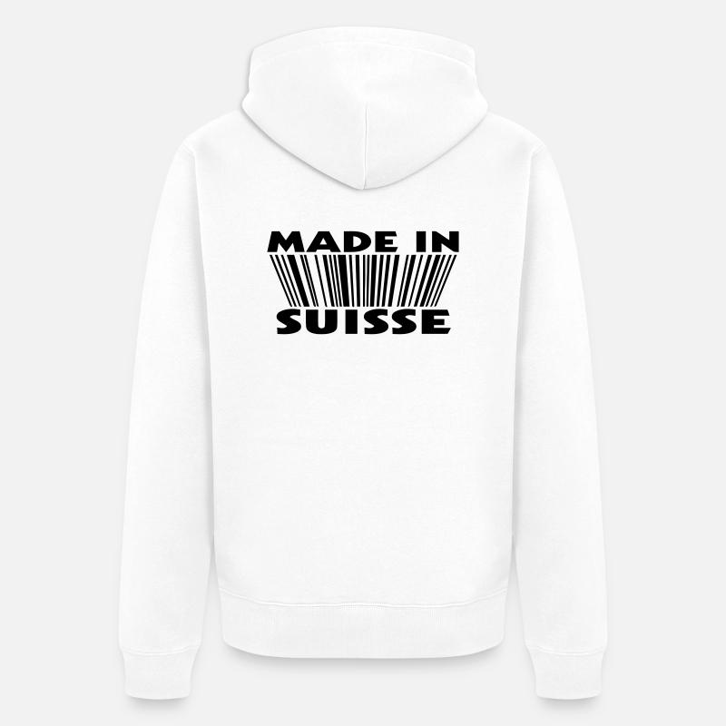 Made in suisse 3D code - Veste à capuche bio Premium Unisexe - blanc