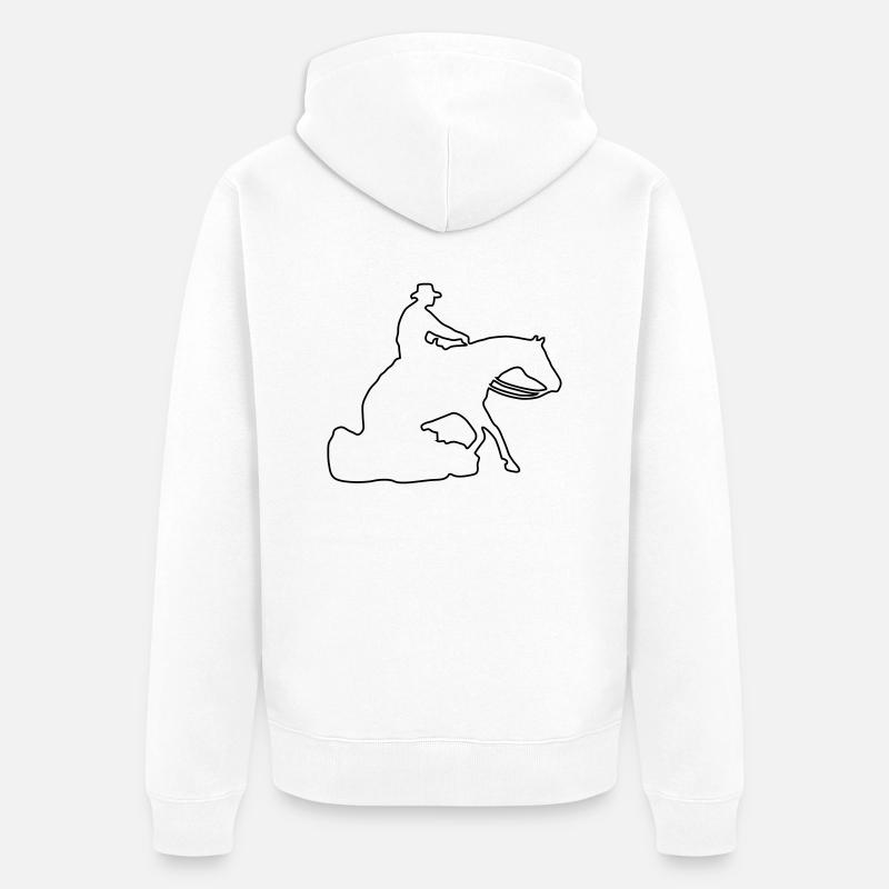 Sliding Stop Silhoutte Rand - Unisex Premium Bio Zip Hoodie - Weiß