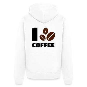 I love Coffee - Unisex Premium Organic Zip Hoodie - white - Back - Thijin (182cm)