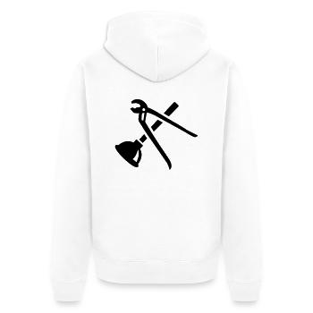 Plumber - Unisex Premium Organic Zip Hoodie - white - Back - Thijin (182cm)