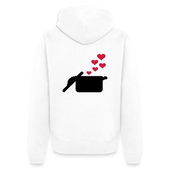 Cooking pot - Unisex Premium Organic Zip Hoodie - white - Back - Thijin (182cm)