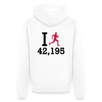 Marathon - Veste à capuche bio Premium Unisexe - blanc - Dos - Thijin (182cm)