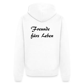 Freunde fürs Leben - Unisex Premium Bio Zip Hoodie - Weiß - Hinten - Thijin (182cm)