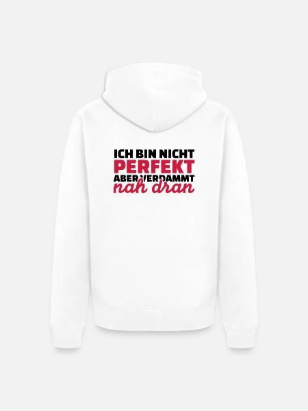 Perfekt - Unisex Premium Bio Zip Hoodie - Weiß