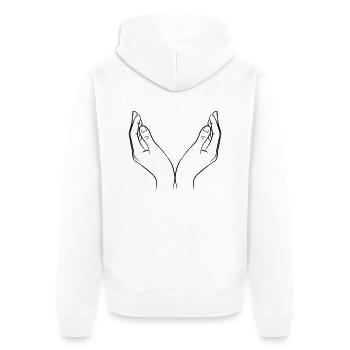 hands holding a bowl - Unisex Premium Organic Zip Hoodie - white - Back - Thijin (182cm)