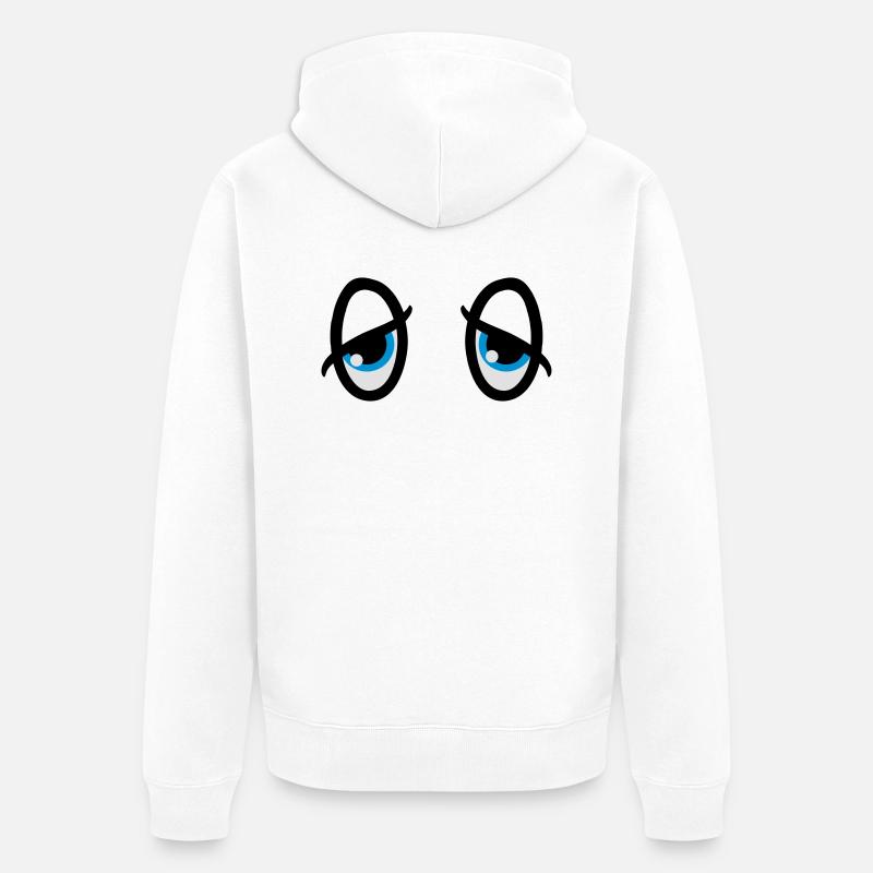 Bande dessinée fatiguée yeux - Veste à capuche bio Premium Unisexe - blanc