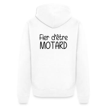 Motard / Moto / Biker / Moto-cross / Motarde - Unisex Premium Organic Zip Hoodie - white - Back - Thijin (182cm)