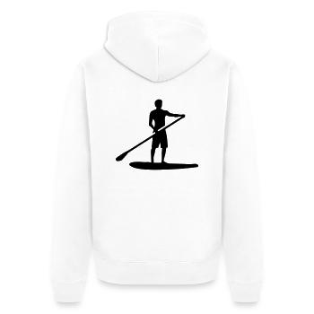 Stand up paddling - Unisex Premium Organic Zip Hoodie - white - Back - Thijin (182cm)