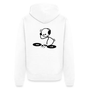 DJ Strichmännchen - Veste à capuche bio Premium Unisexe - blanc - Dos - Thijin (182cm)