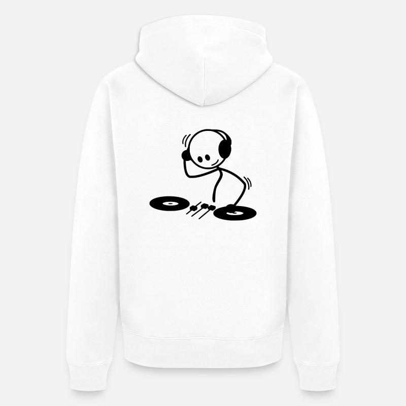 DJ Strichmännchen - Veste à capuche bio Premium Unisexe - blanc