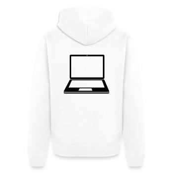 Laptop Sign - Unisex Premium Bio Zip Hoodie - Weiß - Hinten - Thijin (182cm)
