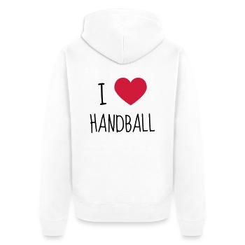Handball Handballer Handballeur Sport Winner - Unisex Premium Organic Zip Hoodie - white - Back - Thijin (182cm)