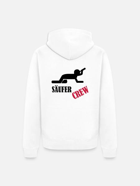 saeufer_crew - Unisex Premium Bio Zip Hoodie - Weiß