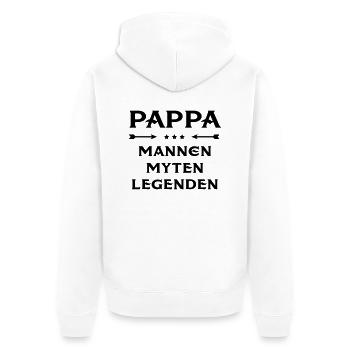 Pappa Mannen Myten Legenden - Unisex Premium Organic Zip Hoodie - white - Back - Thijin (182cm)