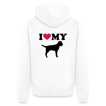 Border Terrier - Veste à capuche bio Premium Unisexe - blanc - Dos - Thijin (182cm)