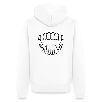 Concevoir des dents de vampire - Veste à capuche bio Premium Unisexe - blanc - Dos - Thijin (182cm)