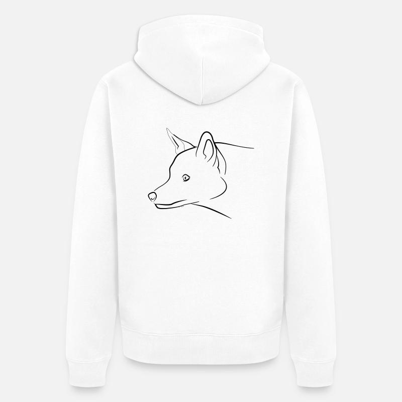 Fuchs Grafik schwarz - Unisex Premium Bio Zip Hoodie - Weiß