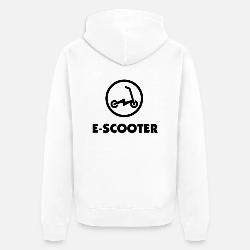 E-Scooter E-Roller Scooter - Unisex Premium Bio Zip Hoodie - Weiß