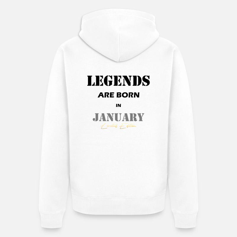 Janvier Legends Gift noir - Veste à capuche bio Premium Unisexe - blanc