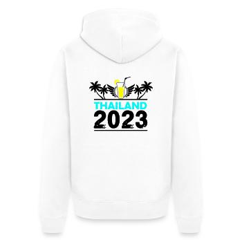 Thailand 2023 - Unisex Premium Organic Zip Hoodie - white - Back - Thijin (182cm)