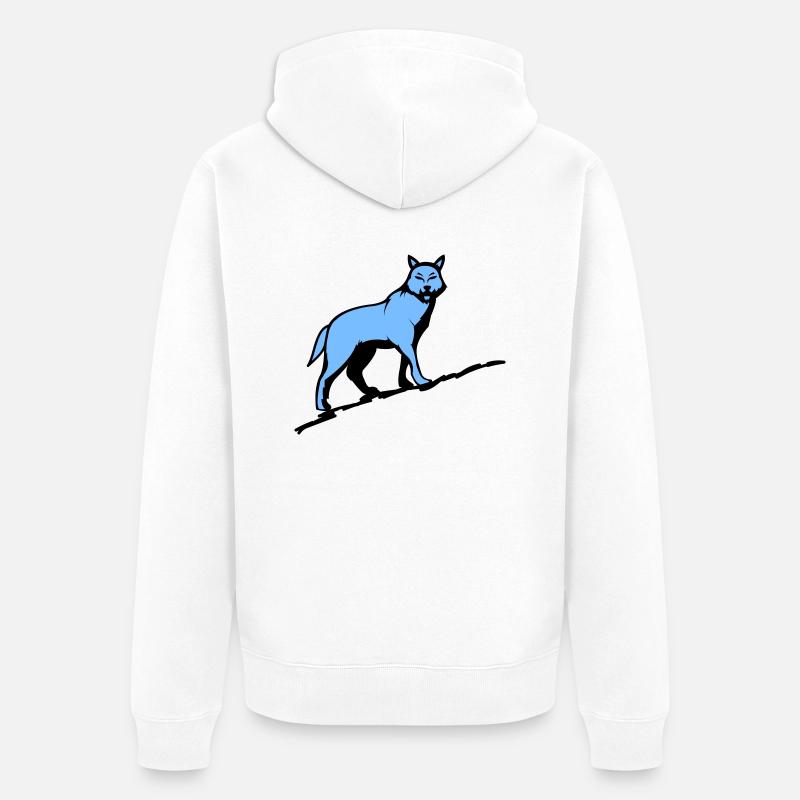 Loup Loup - Veste à capuche bio Premium Unisexe - blanc