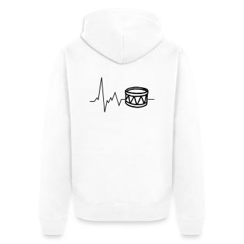 Heartbeat Drum Sports Fan Musicien - Veste à capuche bio Premium Unisexe - blanc - Dos - Thijin (182cm)