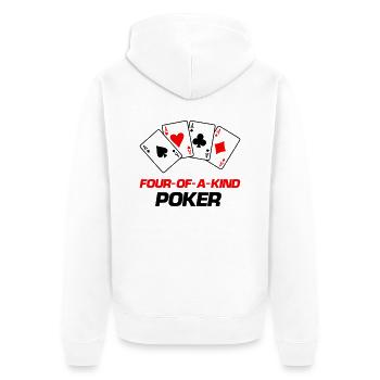 poker four of a kind - Unisex Premium Bio Zip Hoodie - Weiß - Hinten - Thijin (182cm)
