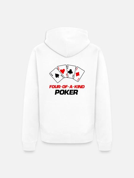 poker four of a kind - Unisex Premium Organic Zip Hoodie - white