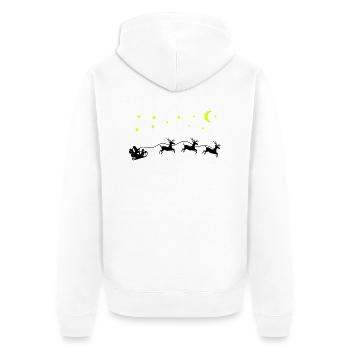 Santa Claus Christmas Sleigh - Unisex Premium Organic Zip Hoodie - white - Back - Thijin (182cm)