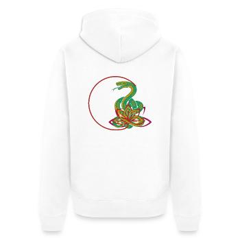 Serpent de vie - Veste à capuche bio Premium Unisexe - blanc - Dos - Thijin (182cm)
